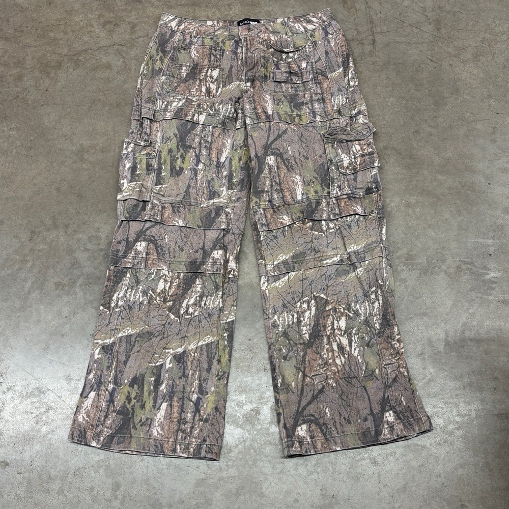 Fashion‎ Nova Camo Cargo Pants Women's Size 16 Wide Leg